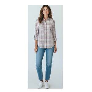 Jachs Girlfriend Plaid Flannel Shirt with Snap Front Closure size L